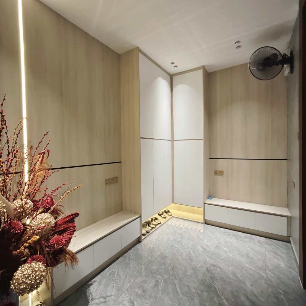 Custom shoe cabinet by Avenue Design