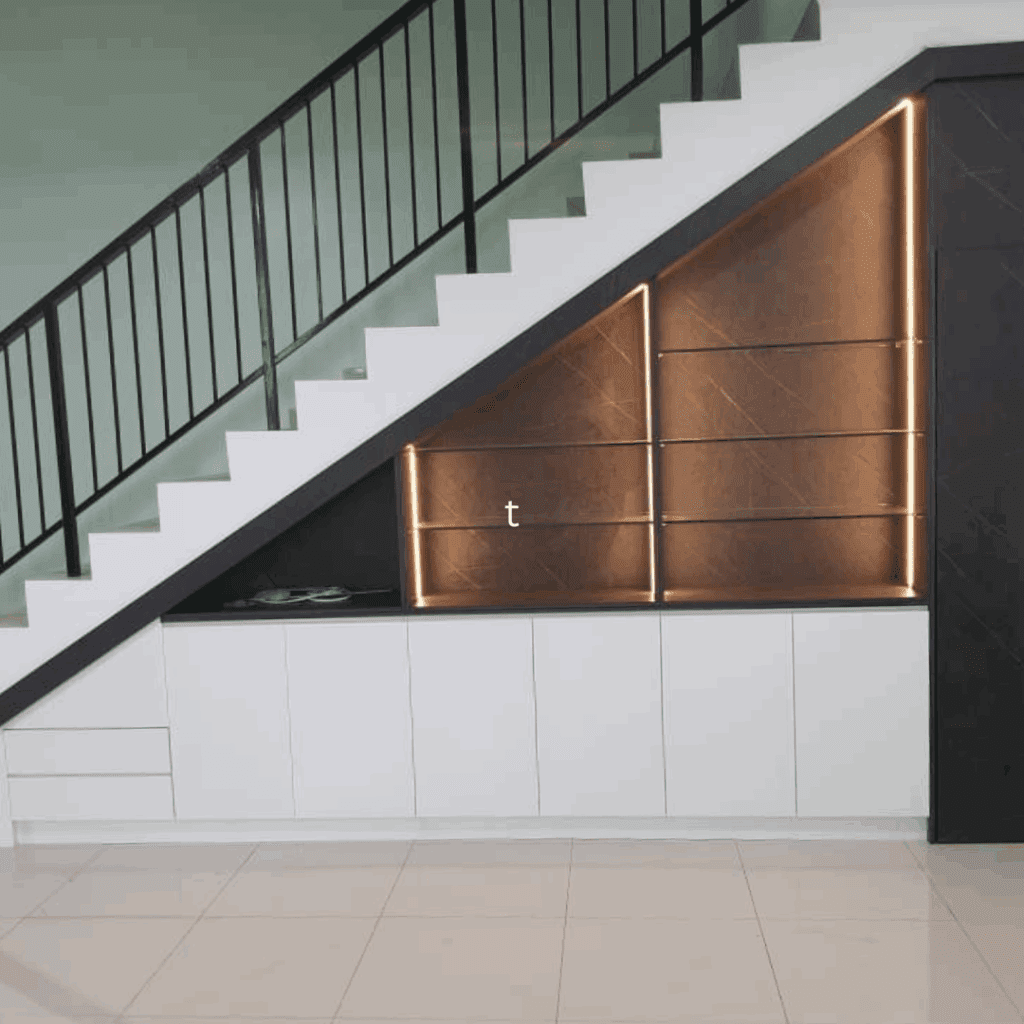 Custom staircase cabinet by Avenue Design
